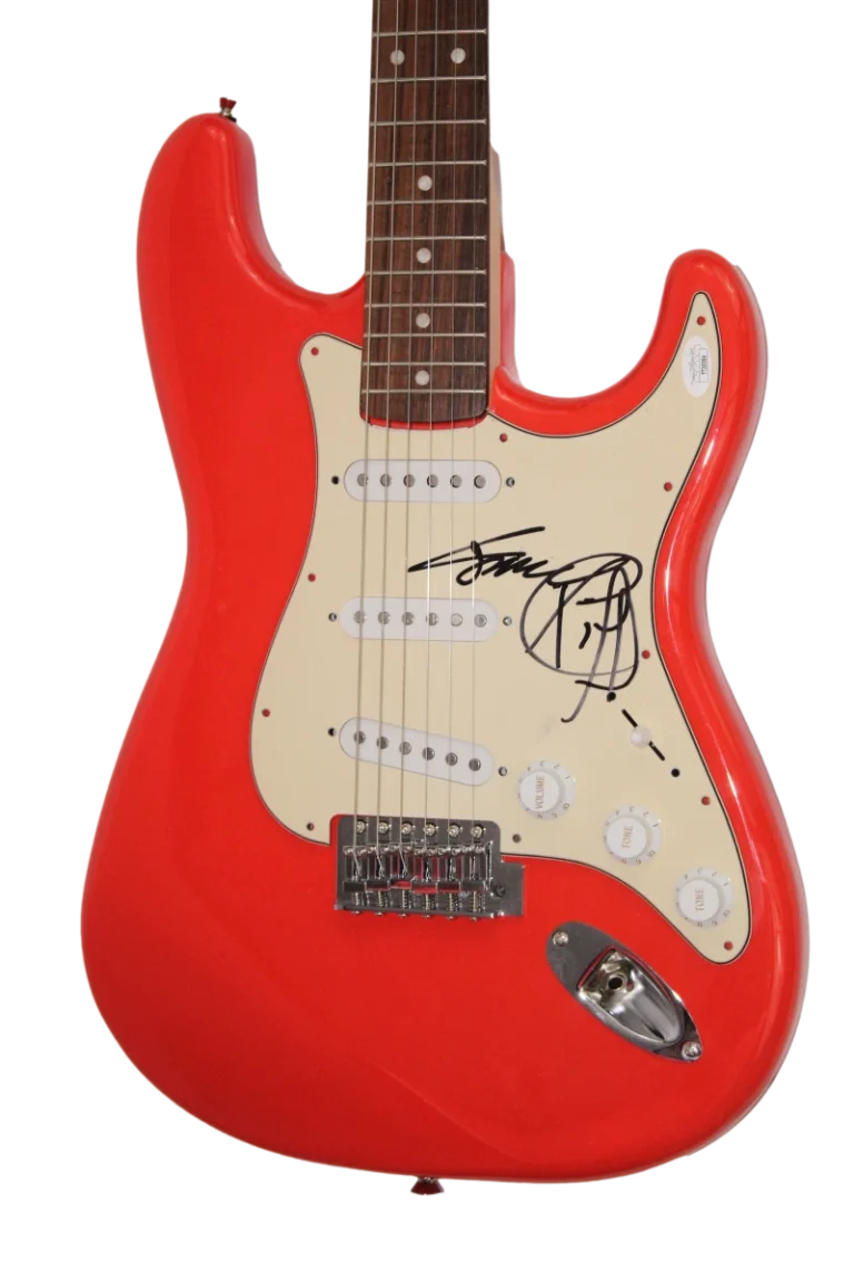 JIMMY CLIFF SIGNED AUTOGRAPH RED FENDER ELECTRIC GUITAR REGGAE W/ JSA COA