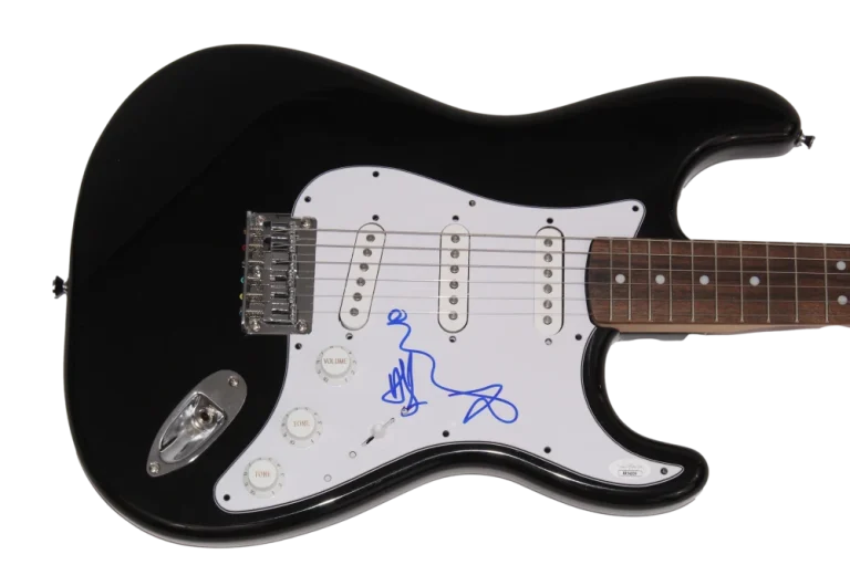 DAVE GAHAN SIGNED AUTOGRAPH BLACK FENDER ELECTRIC GUITAR DEPECHE MODE W/ JSA COA