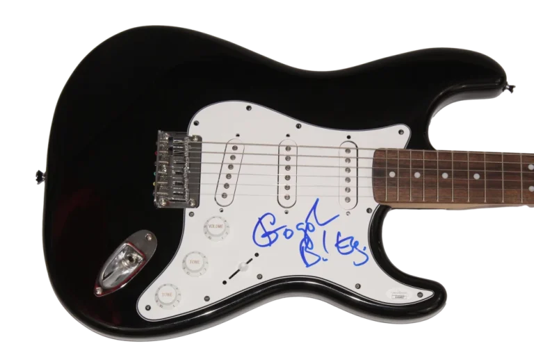 EUGENE HUTZ SIGNED AUTOGRAPH BLACK FENDER ELECTRIC GUITAR GOGOL BORDELLO JSA COA