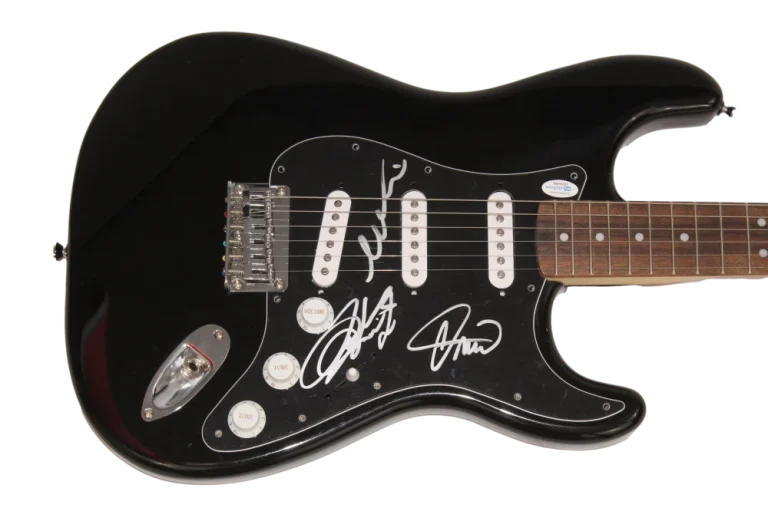 GRETA VAN FLEET BAND (X3) SIGNED AUTOGRAPH BLACK FENDER ELECTRIC GUITAR ACOA COA