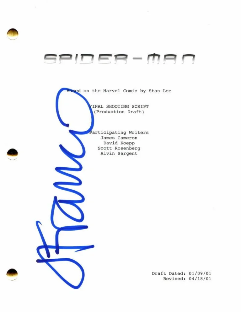 JAMES FRANCO SIGNED AUTOGRAPH SPIDER-MAN FULL MOVIE SCRIPT - HARRY OSBORN RARE!!
