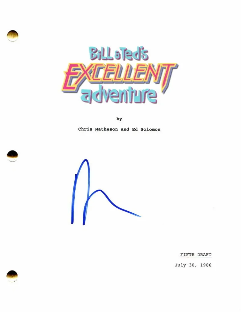 ALEX WINTER SIGNED AUTOGRAPH BILL & TED'S EXCELLENT ADVENTURE FULL MOVIE SCRIPT