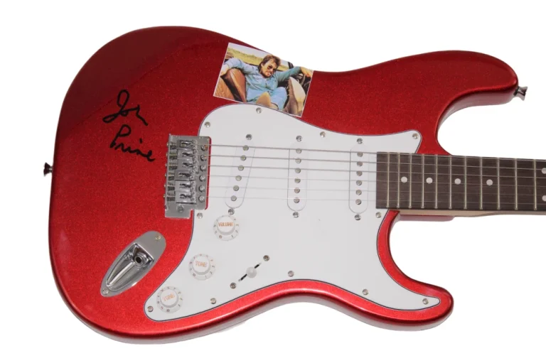 JOHN PRINE SIGNED AUTOGRAPH CUSTOM RED GUITAR - COUNTRY FOLK ICON W/ BECKETT COA