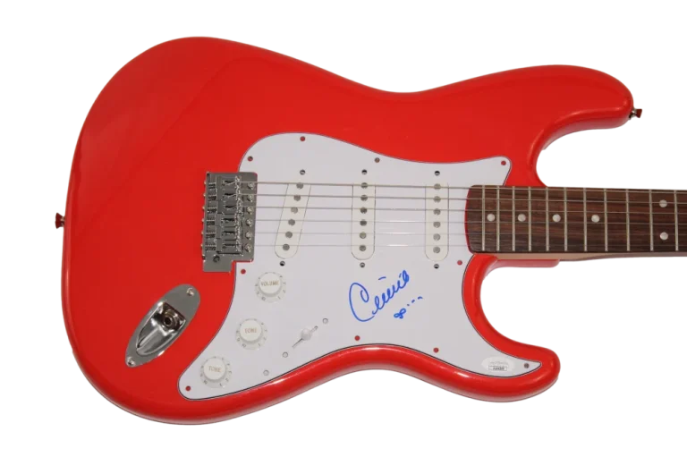 CELINE DION SIGNED AUTOGRAPH R FENDER ELECTRIC GUITAR THE COLOUR OF MY LOVE JSA