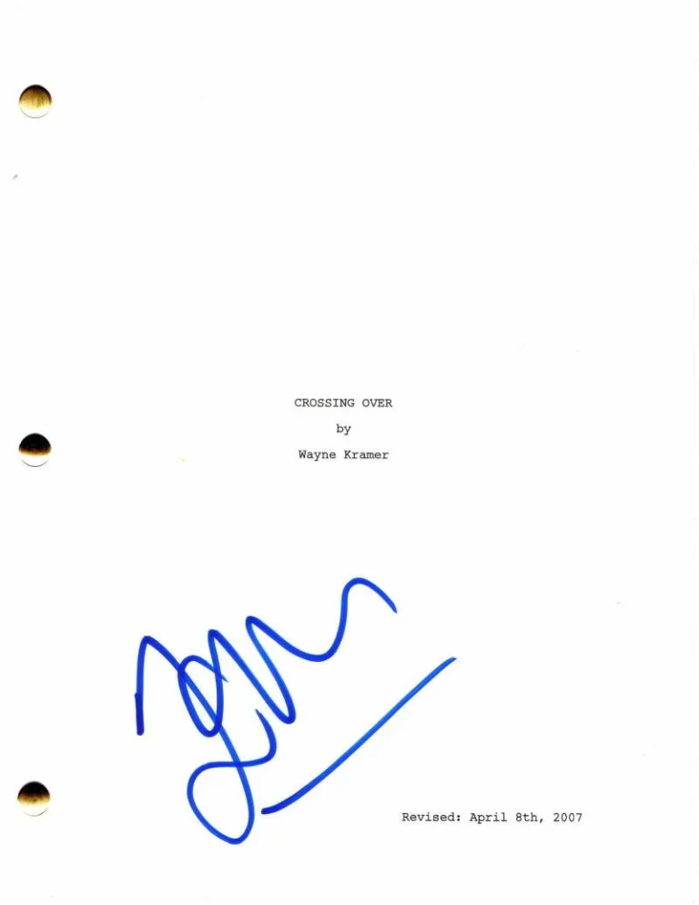 JIM STURGESS SIGNED AUTOGRAPH CROSSING OVER FULL MOVIE SCRIPT W/ HARRISON FORD
