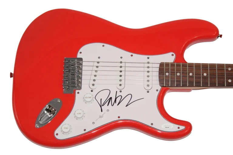 PAT MONAHAN SIGNED AUTOGRAPH FULL SIZE RED FENDER ELECTRIC GUITAR - TRAIN W/ JSA