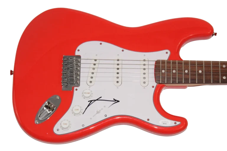 JARED LETO SIGNED AUTOGRAPH RED FENDER ELECTRIC GUITAR SUICIDE SQUAD JOKER JSA