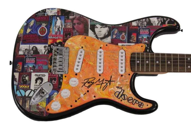 RAY MANZAREK SIGNED AUTOGRAPH CUSTOM 1/1 FENDER ELECTRIC GUITAR THE DOORS JSA