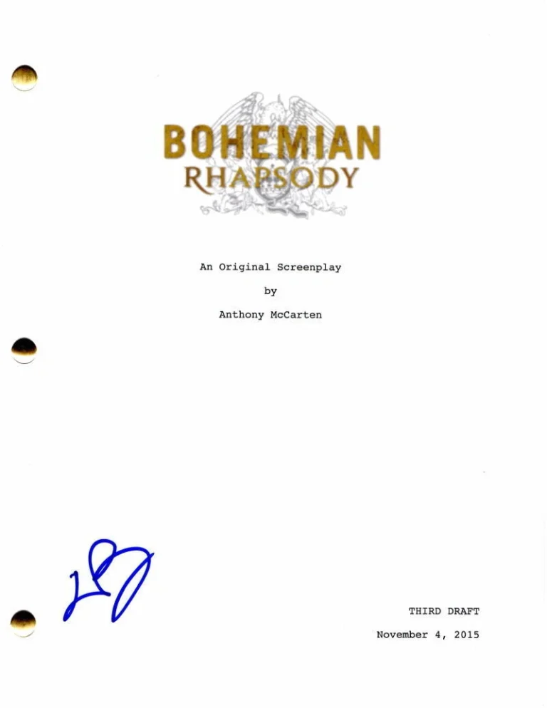 LUCY BOYNTON SIGNED AUTOGRAPH BOHEMIAN RHAPSODY FULL MOVIE SCRIPT - VERY RARE!