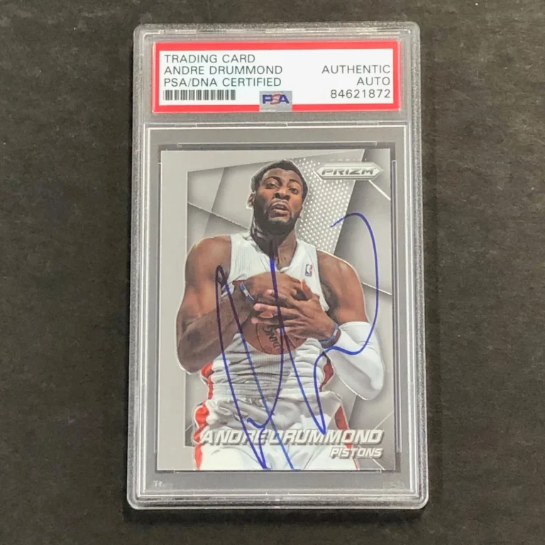 2014-15 Panini Prizm #67 Andre Drummond Signed Card AUTO PSA Slabbed Pistons