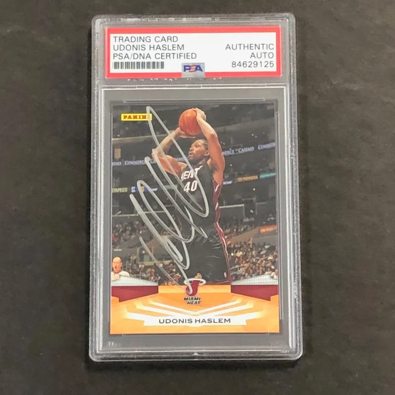 2009-10 Panini #133 Udonis Haslem Signed Card AUTO 10 PSA Slabbed Heat