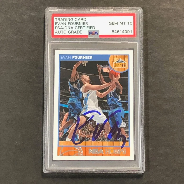 2013-14 Panini Hoops #135 Evan Fournier Signed Card AUTO PSA/DNA Encapsulated Nu