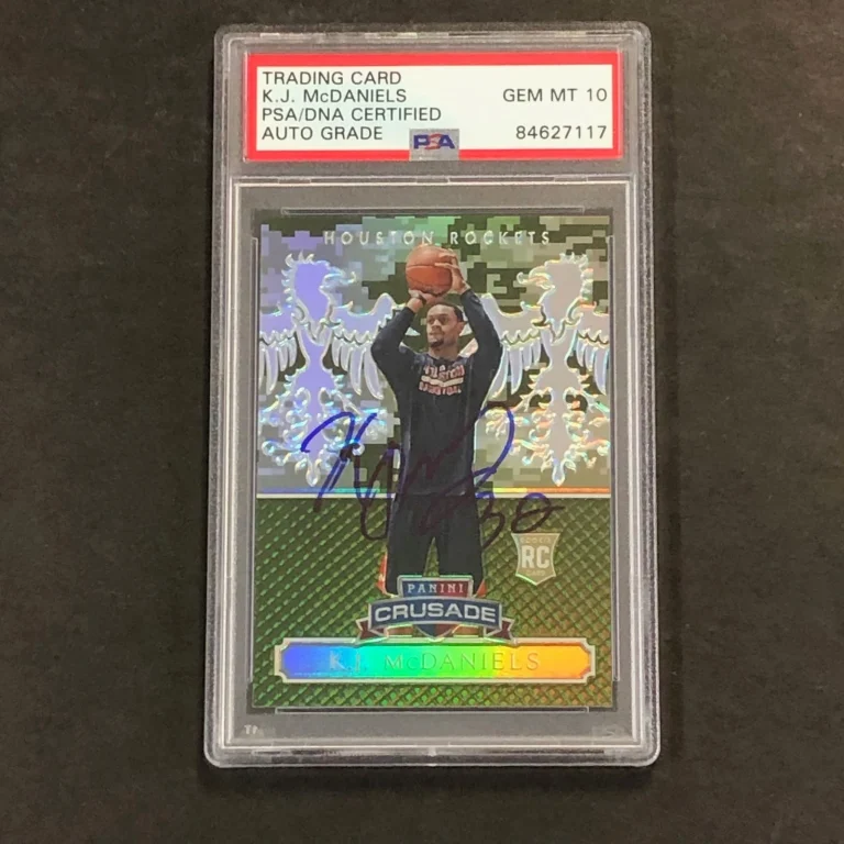 2014-15 Panini Crusade #162 KJ McDaniels Signed Card AUTO 10 PSA Slabbed RC Rock