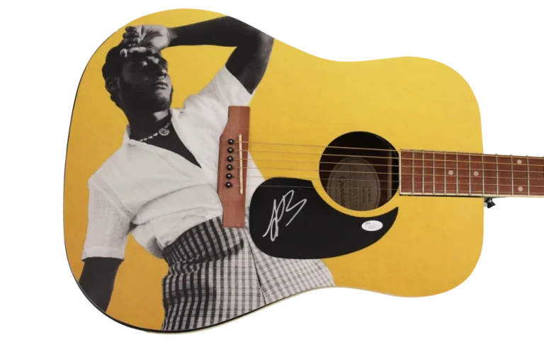 LEON BRIDGES SIGNED AUTOGRAPH CUSTOM 1/1 GIBSON EPIPHONE ACOUSTIC GUITAR JSA COA