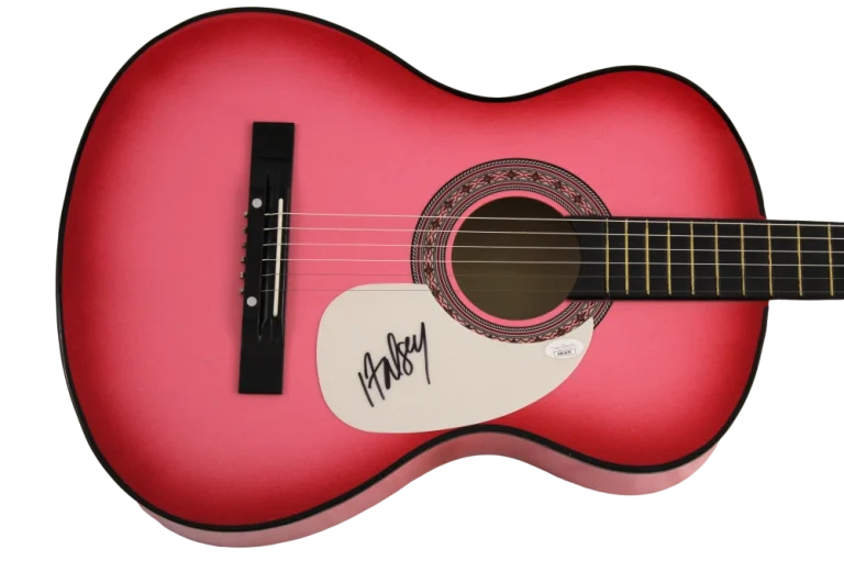 HALSEY SIGNED AUTOGRAPH FULL SIZE PINK ACOUSTIC GUITAR - MANIC SINGER JSA COA