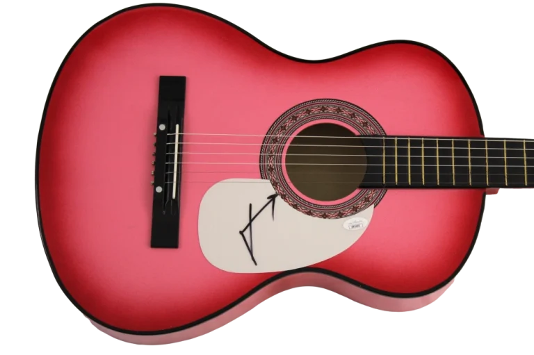 JARED LETO SIGNED AUTOGRAPH PINK ACOUSTIC GUITAR - THIRTY SECONDS TO MARS JSA