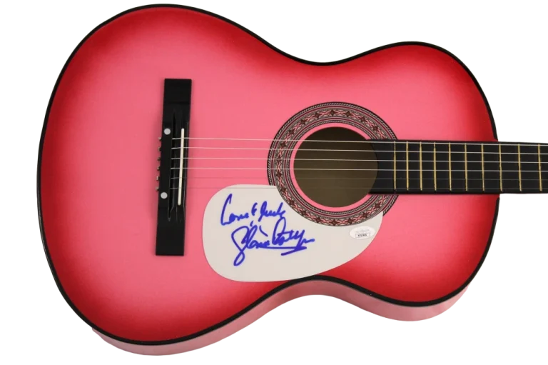 GLORIA ESTEFAN SIGNED AUTOGRAPH FULL SIZE PINK ACOUSTIC GUITAR RARE W/ JSA COA