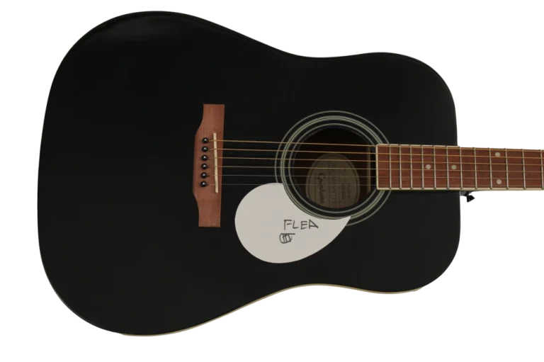 FLEA SIGNED AUTOGRAPH GIBSON EPIPHONE ACOUSTIC GUITAR RED HOT CHILI PEPPERS JSA