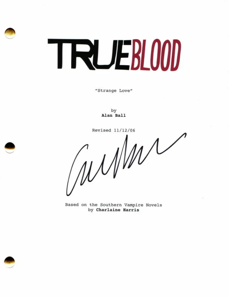 CARRIE PRESTON SIGNED AUTOGRAPH TRUE BLOOD PILOT SCRIPT - ARLENE FOWLER, RARE!