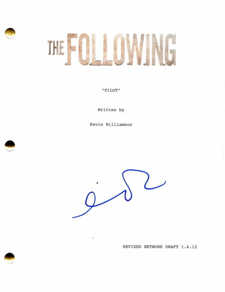 KEVIN BACON SIGNED AUTOGRAPH THE FOLLOWING FULL PILOT SCRIPT - FOOTLOOSE STUD
