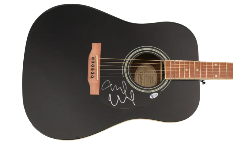 MIKE MCCREADY SIGNED AUTOGRAPH GIBSON EPIPHONE ACOUSTIC GUITAR PEARL JAM BAS COA