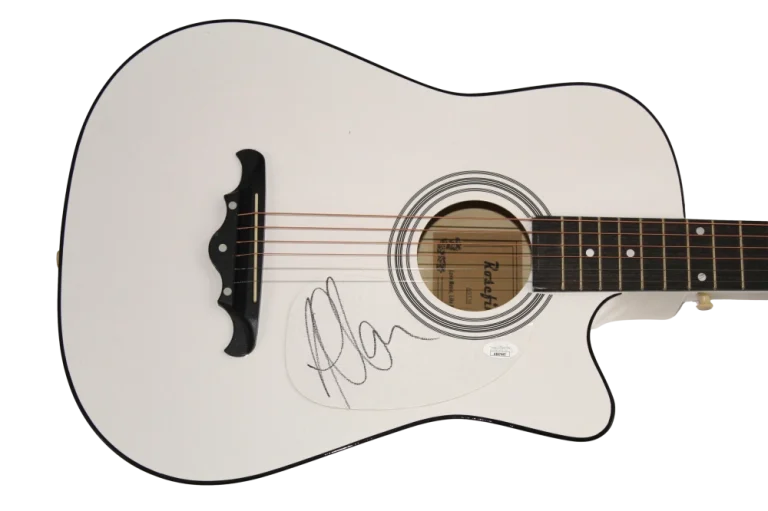 ADAM CLAYTON SIGNED AUTOGRAPH FULL SIZE ACOUSTIC GUITAR - U2 JOSHUA TREE JSA COA