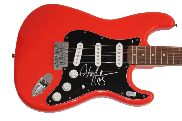 BILLY STRINGS SIGNED AUTOGRAPH FULL SIZE RED FENDER ELECTRIC GUITAR RENEWAL BAS
