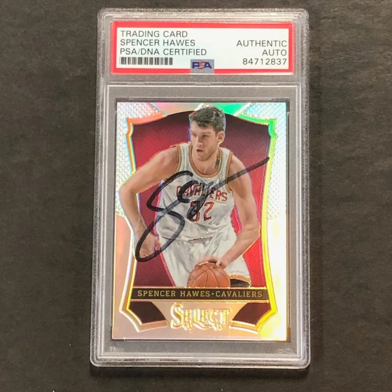 2013-14 Panini Select #76 Spencer Hawes Signed Card AUTO PSA/DNA Slabbed Cavalie