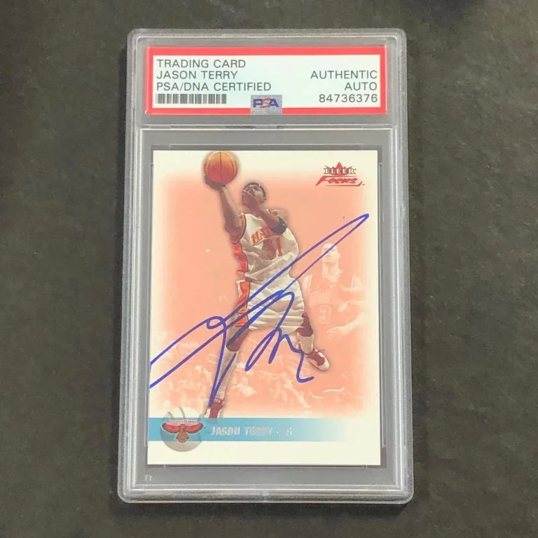 2003-04 Fleer Focus #67 Jason Terry Signed Card AUTO PSA Slabbed Hawks