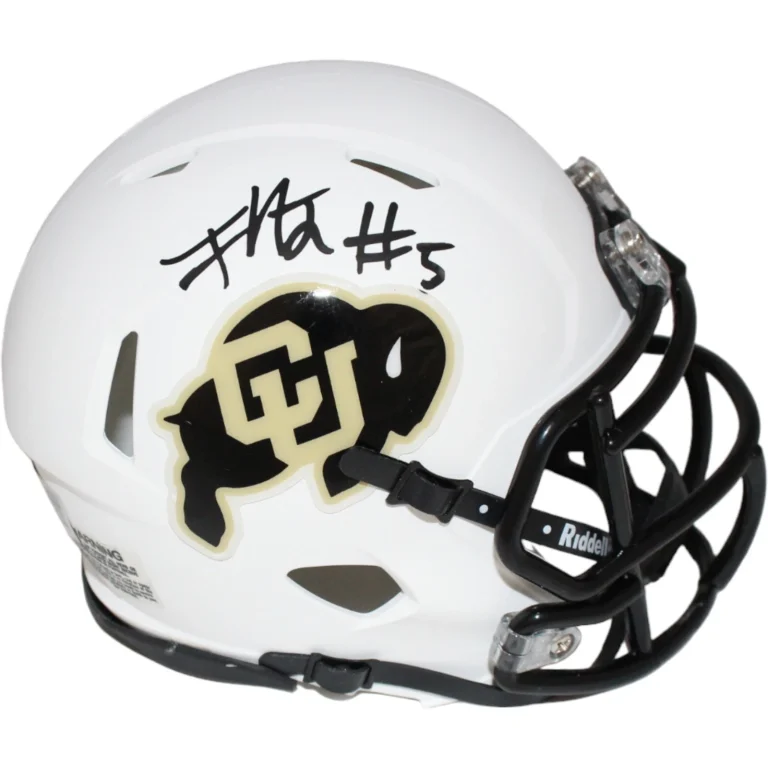 Jimmy Horn Jr. Signed Colorado Buffalos White Mini Helmet Beckett 42409