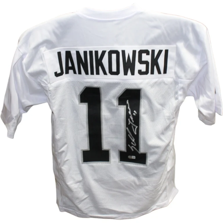 Sebastian Janikowski Autographed/Signed Pro Style Jersey XL White Beckett 42557