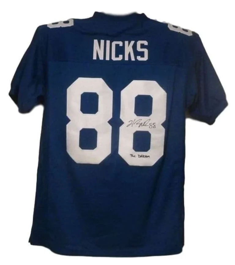 Hakeem Nicks Autographed Pro Style Blue XL Jersey The Dream DEN 12580