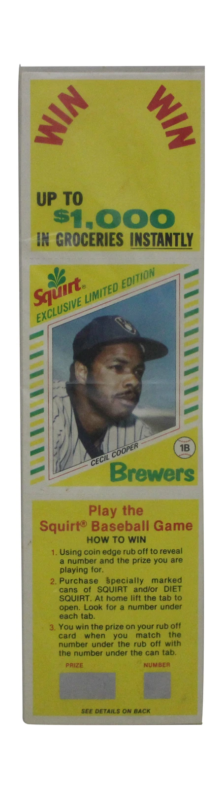 1982 Topps MLB Squirt Scratch Trading Cards Pack Unopened 32280