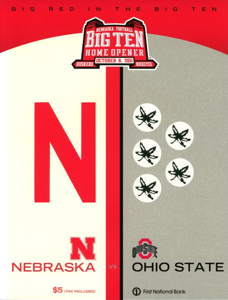 Nebraska Cornhuskers Big Ten Opener 10/8/2011 Program vs Ohio State 38388