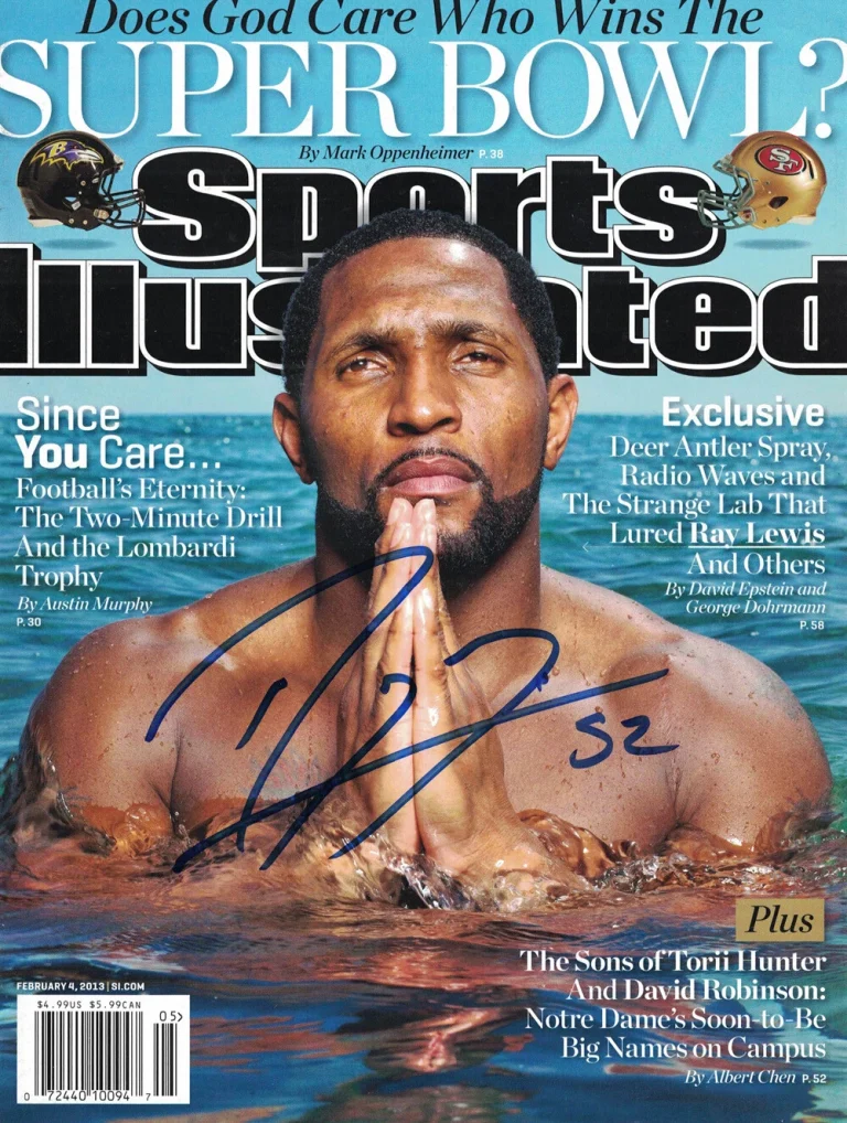 Ray Lewis Signed 2/4/2013 Sports Illustrated Magazine No Label Beckett 38908