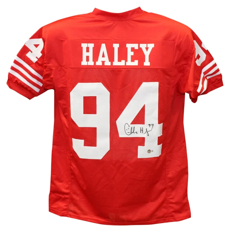Charles Haley Autographed/Signed Pro Style Red XL Jersey Beckett 40281