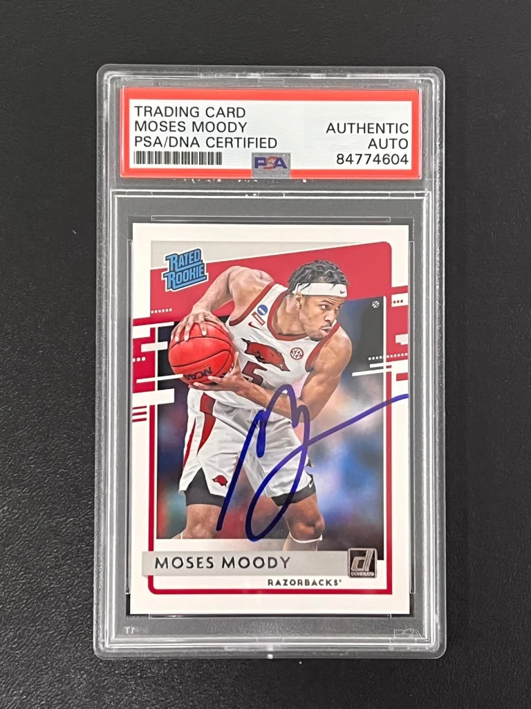 2021-22 Panini Chronicles Draft Picks #36 Moses Moody Signed Card AUTO PSA Slabb