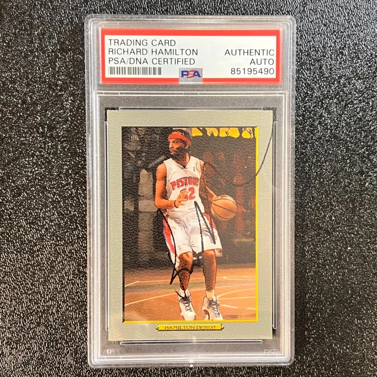 2006-07 Topps Turkey Red #12 Richard Hamilton Signed Card AUTO PSA Slabbed Pisto