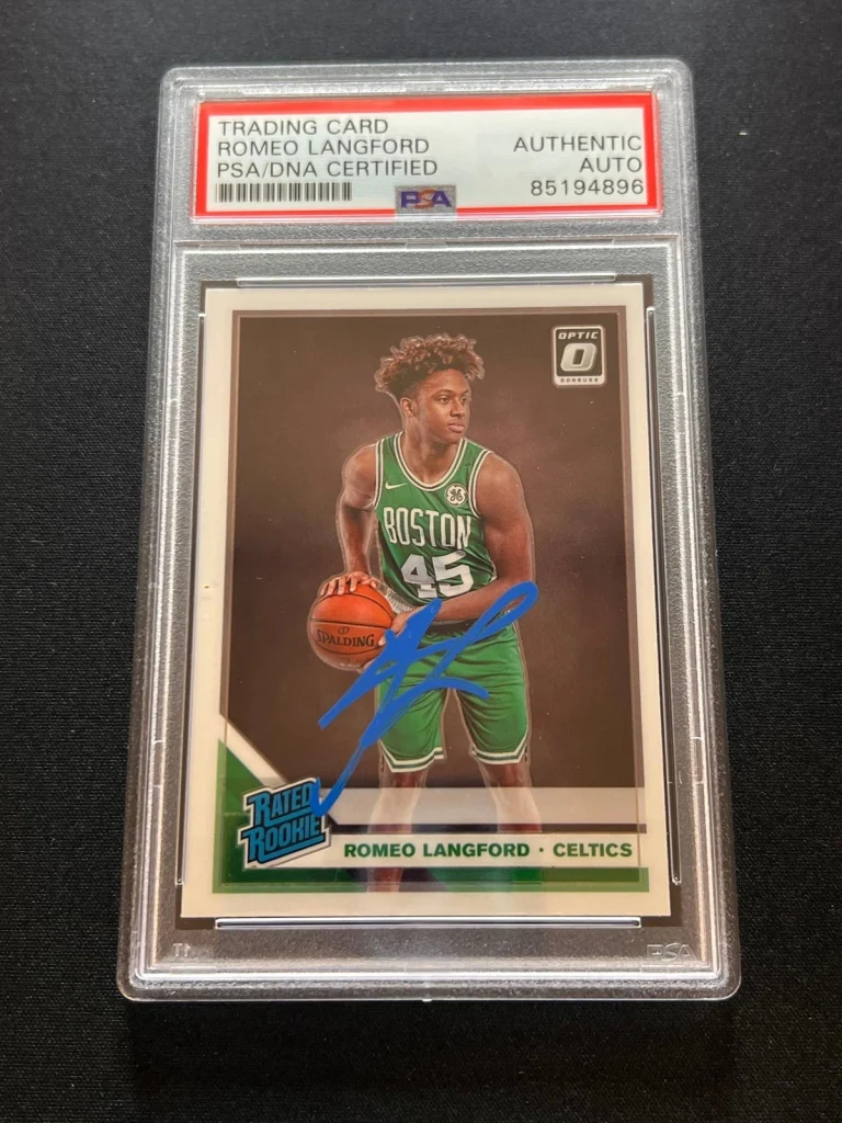 2019-20 Panini Donruss Optic #182 Romeo Langford Signed Card PSA Slabbed AUTO Ce