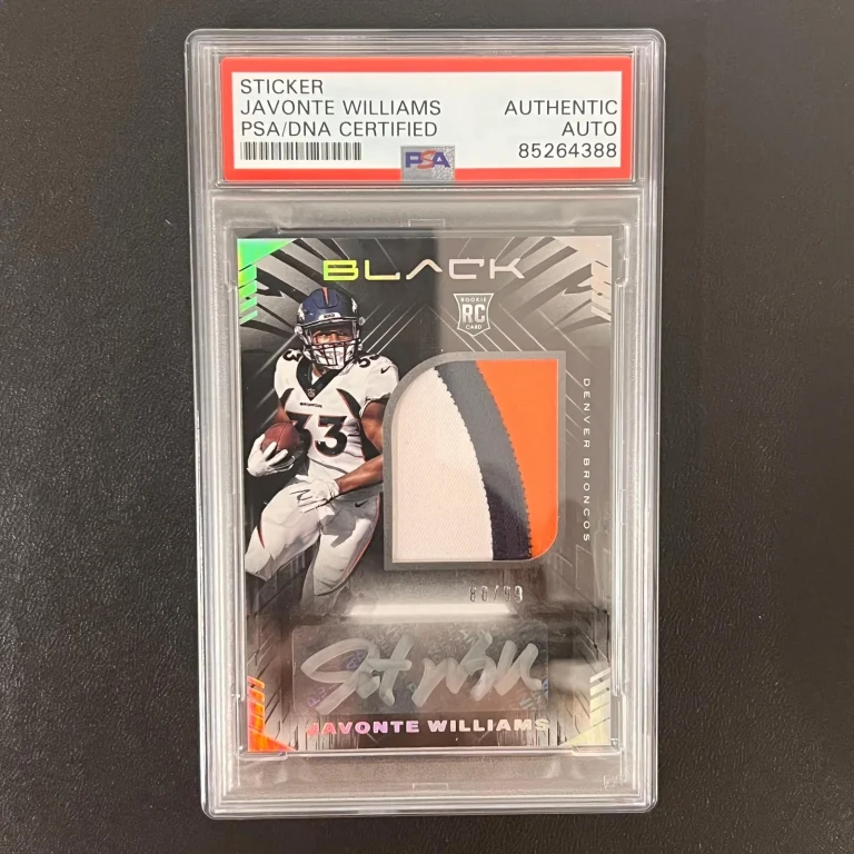 2021 Panini Black #225 Javonte Williams Signed Card AUTO PSA slabbed Denver Bron