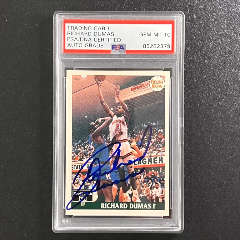 1991 Front Row Draft Pick #30 Richard Dumas Signed Card AUTO 10 PSA Slabbed Suns