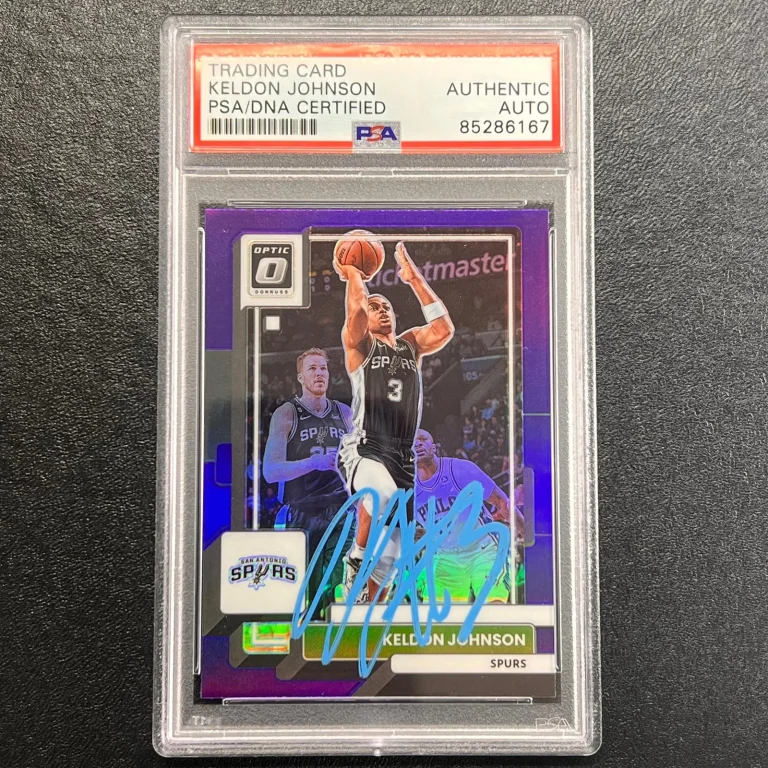 2022-23 Panini Prizm Donruss Optic #186 Keldon Johnson Signed Card AUTO PSA Slab