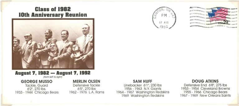 Class of 1982 10th Anniversary Reunion Hall of Fame Cachet Envelope 42582