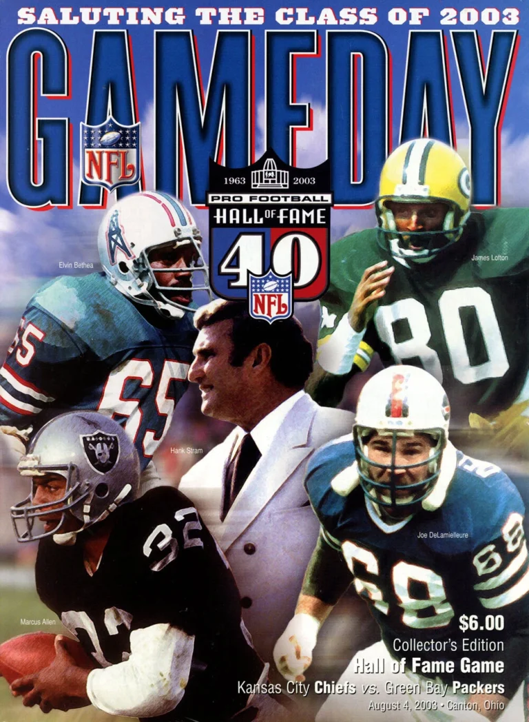 2003 Gameday Hall of Fame Game Program Chiefs vs Packers 42470