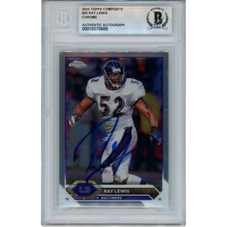 Ray Lewis Autographed 2023 Topps Composite #20 Trading Card Beckett 52965