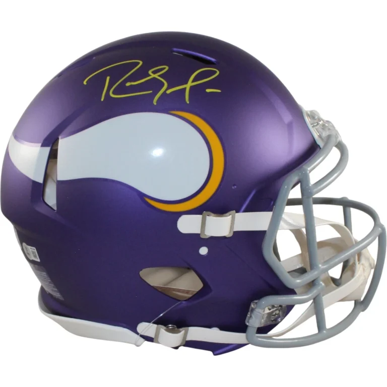 Randy Moss Autographed Minnesota Vikings Authentic Tribute Helmet Beckett 56336