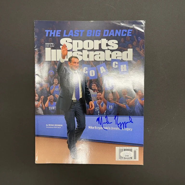 Mike Krzyzewsk Duke Blue Devils Signed Basketball Magazine JSA