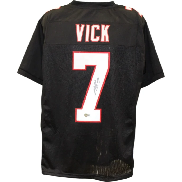 Michael Vick Autographed/Signed Pro Style Size XL Black Jersey Beckett 57034