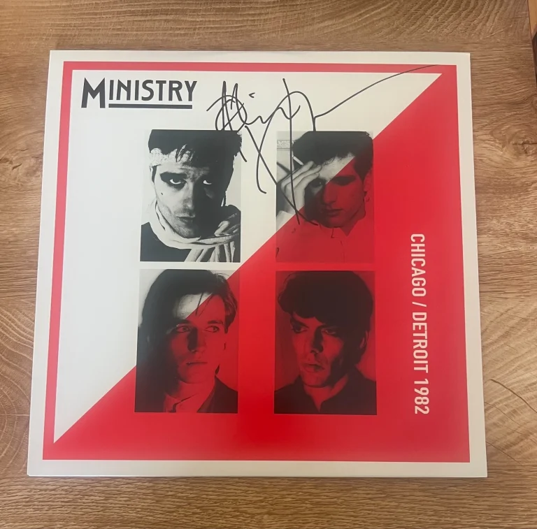 * AL JOURGENSEN * signed vinyl album * MINISTRY * CHICAGO DETROIT 1982 * COA