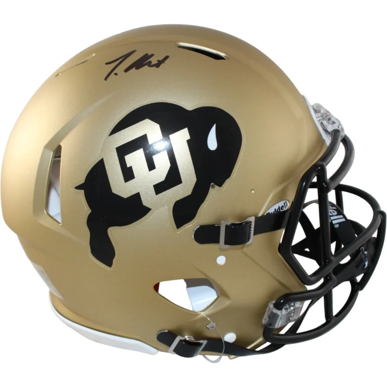 Travis Hunter Autographed Colorado Buffaloes Authentic Helmet Beckett WIT 57944